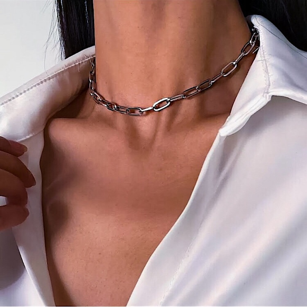 💜10/$25💜NEW Silver Paperclip Chain Necklace